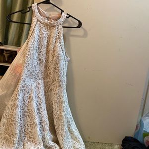 white lace and pearl formal dress (worn once for homecoming)